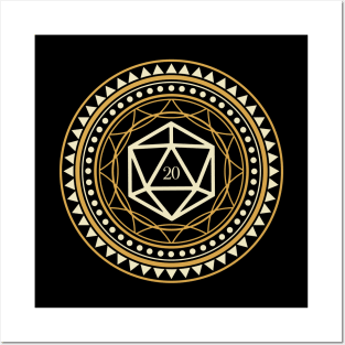 Geometric Circle Magic Polyhedral D20 Dice of The Cleric Posters and Art